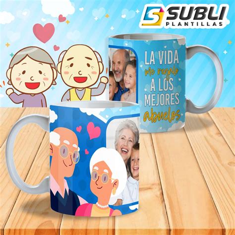 Celebra el día de los abuelos con unas vacaciones en familia. Plantillas para Sublimar Tazas del Día de los Abuelos ...