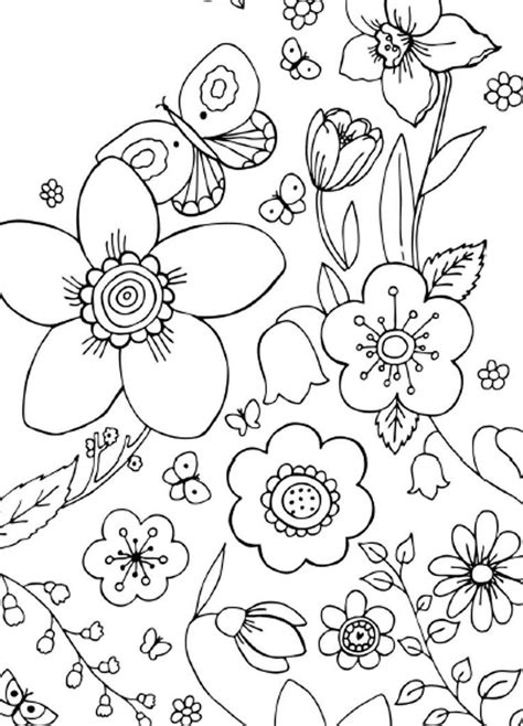 All these make this an excellent and easy way to understand spring activities. Simple Flower Design Coloring Page For Adults See the category to find more printable colori… in ...