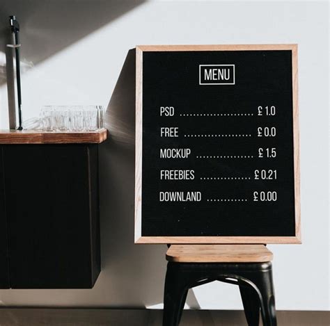 Download Menu BlackBoard Mockup | Free Mockups, Best Free PSD Mockups - ApeMockups
