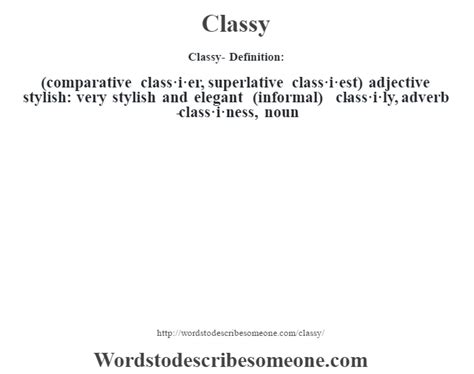 Classy definition | Classy meaning - words to describe someone