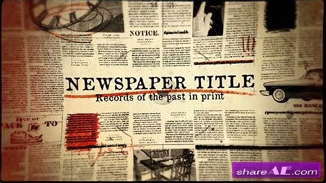 Free after effects, video motion free after effects, video motion. Newspaper Title - After Effects Template (MotionVFX ...