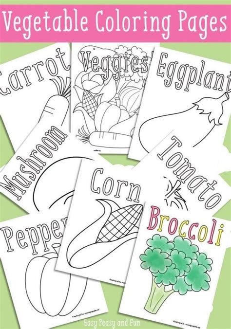 Check these free printable fruits and vegetables coloring pages for preschool and kindergarten. Vegetables Coloring Pages - Free Printable - Easy Peasy ...