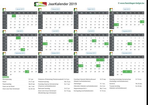 Kalender sind für ihren ich teile lifestyle, magazin und druckbaren kalender. Kalender 2019 Jaarkalender | Belgie Verlengde Weekends ...