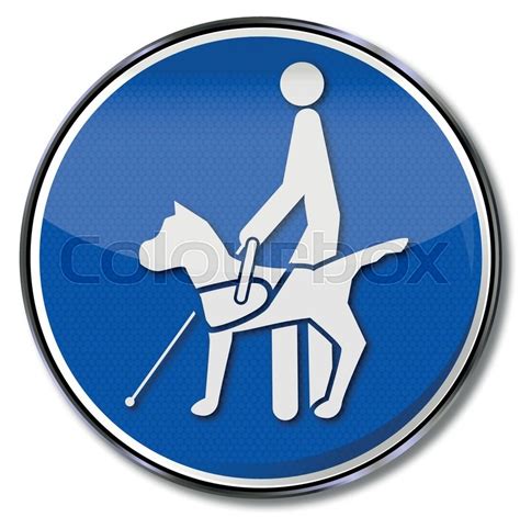 Blindenhund — der blindenhund, e (oberstufe) speziell ausgebildeter hund, der blinden oder hochgradig sehbehinderten menschen eine gefahrlose orientierung sowohl in vertrauter als auch in. Blindenhund an der Leine | Stock-Vektor | Colourbox