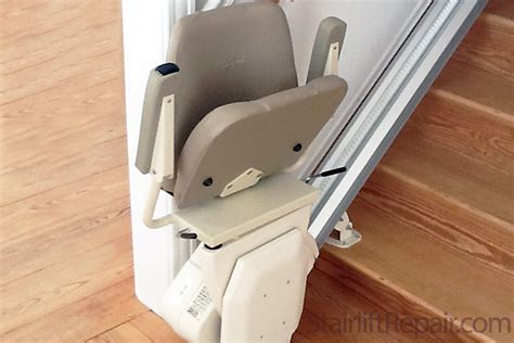 The stair lift consists of a chair and rail running along the length of the staircase. Harmar Stairlift Repairs and Service - StairliftRepair.com
