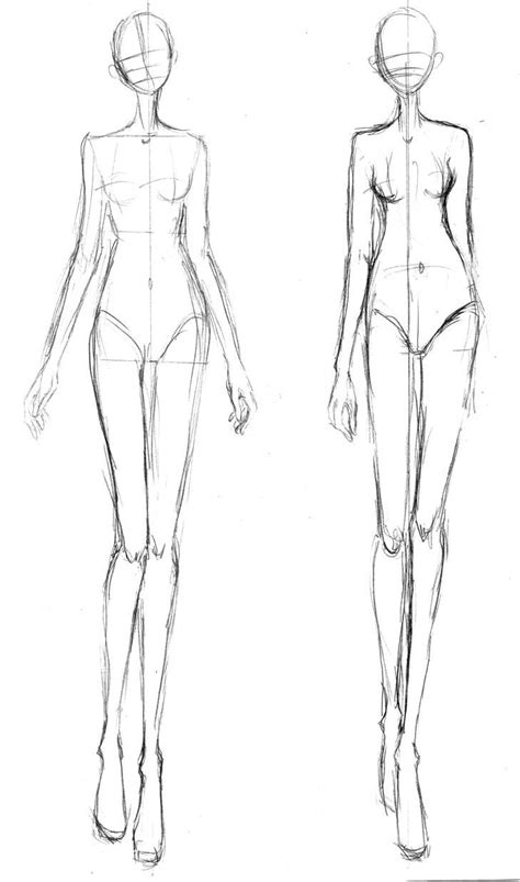 However, this time (after drawing the balance line and putting down the 10 head marks) tilt the shoulder line so that one side following this steps can make anyone create an female image within a minute. Croquis for a long skinny figure in 2020 | Fashion ...