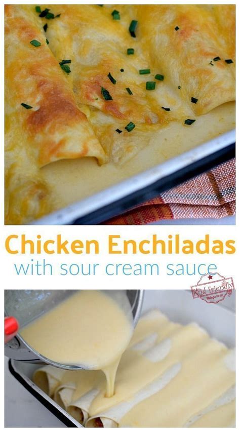 Lay out 8 keto tortillas and divide the chicken mix between them, about 1/3 cup each. Chicken Enchiladas With Sour Cream White Sauce | Recipe ...