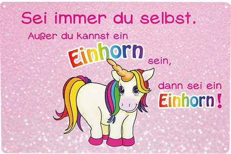 Einhorn bilder zum ausdrucken ausmahlbilderstore. Blechschild Sei du selbst Einhorn | Kinkerlitzchen.de