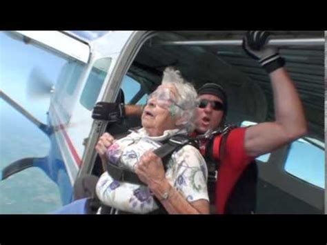 Ask about your ability to make a skydive. Skydiving at 90 years old!! - YouTube