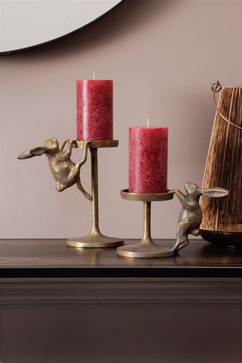 Graduated candle holders, brass candle stick holders, candlestick lot, gold tapered candlestick holders, midcentury candle holders tulip. Libra Antique Brass Climbing Bunny Candle Holder in 2020 ...