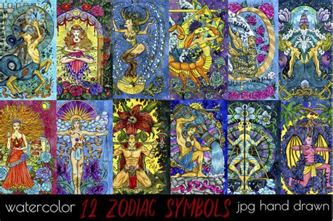 Below is a succinct explanation of the two and how they differ. Fantasy Zodiac Symbols By SamiramayArt | TheHungryJPEG.com