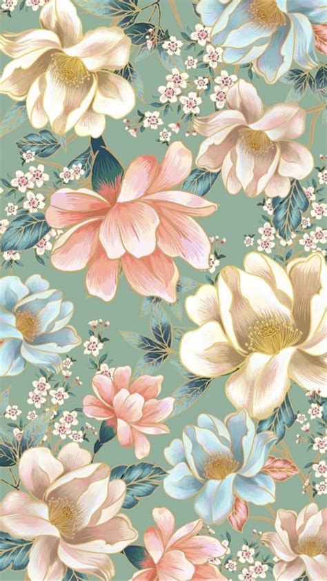 This print can bring a dose of vibrancy and nature to any space. Big beautiful open florals muted spring tones | Vintage ...