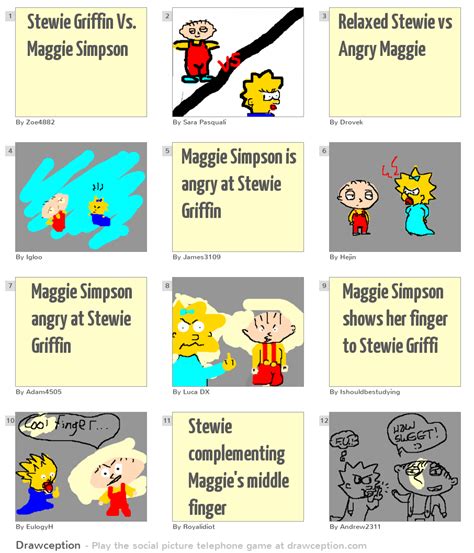 You can expect swollen fingers, ankles, and feet when you're expecting. Stewie Griffin Vs. Maggie Simpson - Drawception