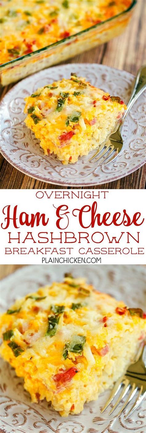 This bacon hash brown casserole recipe has been on my blog for a long time, and i recently decided that i wanted so, i hesitate a little to call this hash brown egg casserole easy because there is this putsy step at the an overnight breakfast casserole with hash browns sounds even easier, right? Overnight Ham and Cheese Hashbrown Breakfast Casserole - hash browns, cheese, ham, gr… | Best ...