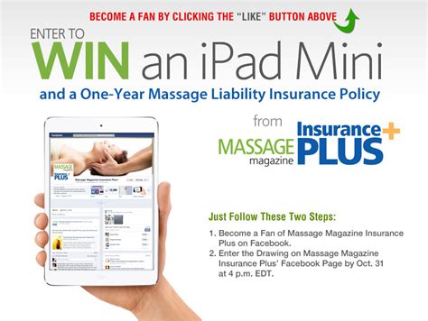 Some professional liability insurers have a broad form of coverage which may provide legal defense for. Massage Therapists: Win an iPad Mini and a One-Year Massage Liability Insurance Policy - MASSAGE ...