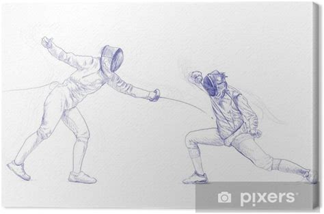 Voir plus d'idées sur le thème escrime, sport olympique, escrime epee. Tableau sur toile Escrime - image de dessin à la main (ce ...