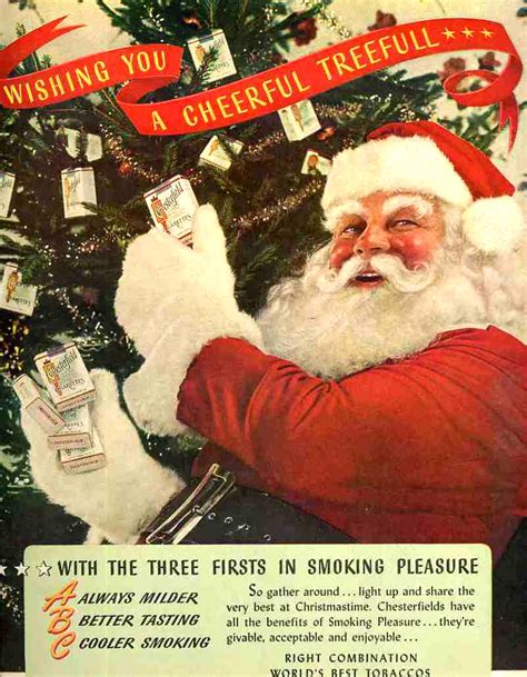 The ad has five different photos of people from different professions that smoke camel cigarettes and are happy that they do. Cigarettes from Santa: Vintage Tobacco Christmas ...