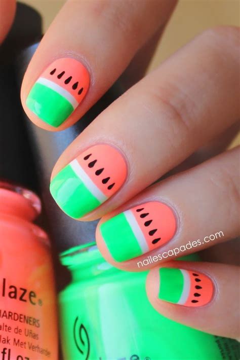 Uñas acrilicas 2019 modelos y videos. uñas acrilicas sandia colores adolescentes | Uñas de neón, Fotos de uñas decoradas, Uñas decoradas