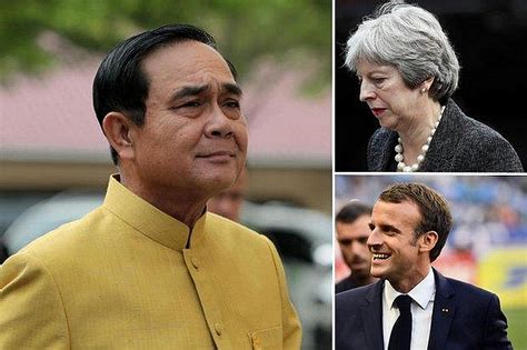 Nach dem belieben ihrer majestät. Premierminister Prayuth wird während seiner Europareise ...