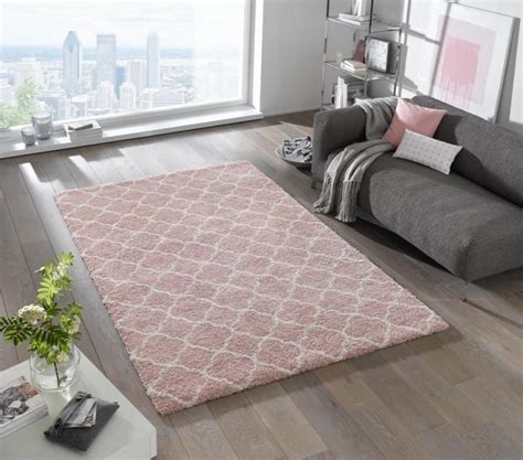 Rosa ist eine moderne, sanfte farbe, die wärme und ausstrahlung in dein zuhause bringt. Design Velours Teppich Hochflor Luna Rosa Creme | Teppich Boss