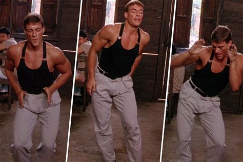 Geen beschadigingen van een eventuele grasmat. Jean-Claude Van Damme sous les pas de danse de Ultrarêve ...