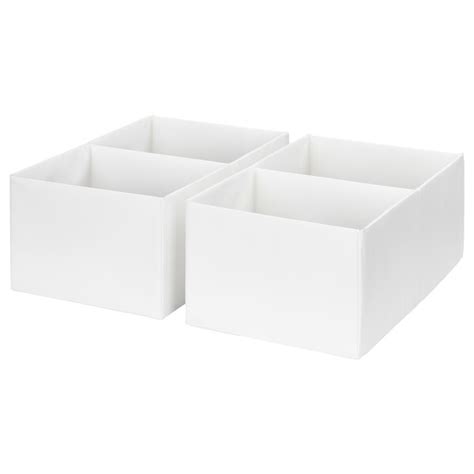You can choose between shelves or racks and safely store your boxes. RASSLA Box with compartments - white - IKEA