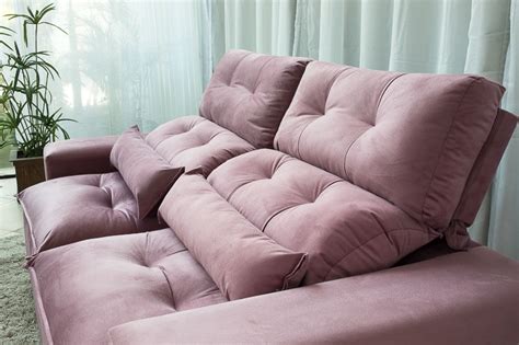 At small space plus we understand that your sofa should do double duty. Sofá Retrátil Reclinável Toronto 2.00m Rosa- Ortho - Loja ...