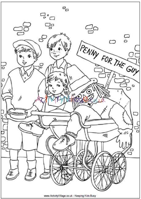 Click here to become a member! Penny for the Guy Colouring Page