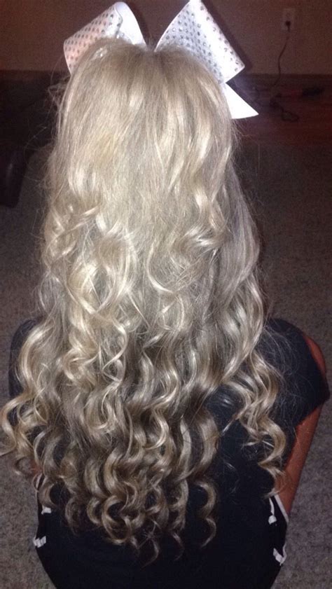 Half-up Cheer hair with teased curls this is how I want ...
