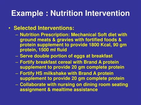 Feb 20, 2021 · dietary intervention includes careful regulation of protein intake, fluid intake to balance fluid losses, sodium intake to balance sodium losses, and some restriction of potassium. Proteinuria Nursing Intervention / Nursing case study Pre ...