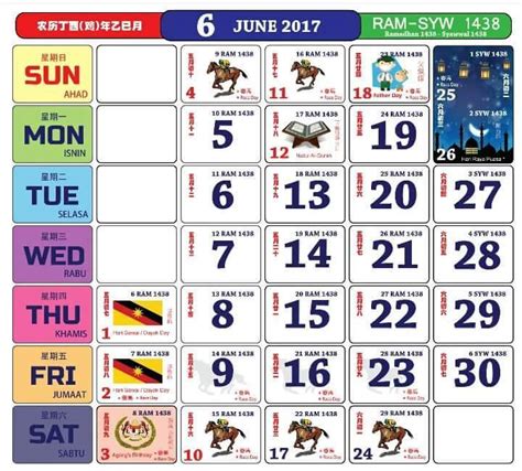 Jadual dan tarikh cuti persekolahan tahun 2019 untuk seluruh sekolah seluruh malaysia. Kalendar Kuda 2017 Malaysia - Mykssr.com