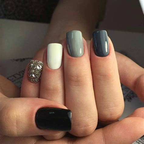 See more ideas about nails, nails inspiration, pretty nails. @anastasiyadri grey nails, gray nails, black nails, nail ...