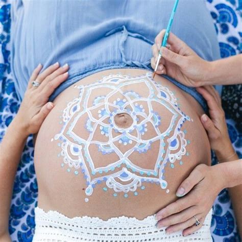 26 stunning painted pregnant bellies. baby belly painting photo shoot ideas mandala template ...