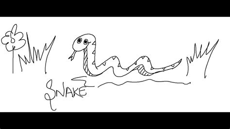 Using long curved line draw the lower edge of the snake body. Easy Kids Drawing Lessons : How to Draw a Cartoon Snake - YouTube