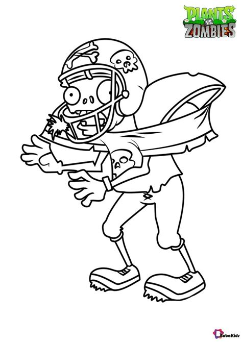 Plants vs zombies coloring pages. Plants vs zombies Football Zombie coloring page Collection of cartoon coloring pages for teenage ...