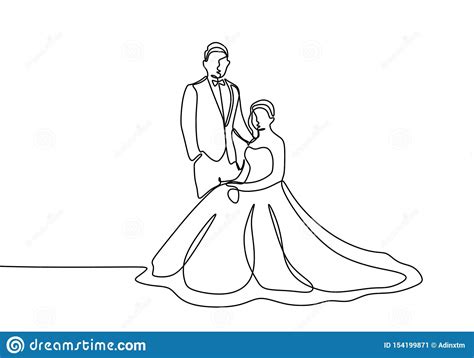 Search, discover and share your favorite line art gifs. Wedding Dress Continuous Line Drawing Of Couple In Love ...