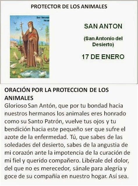 A prayer to san roque. San Anton, protector de los animales. | oraciones ...