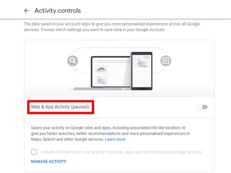 In google's account activity controls, you can turn off tracking of things like web & app activity, location history, device information, voice & audio activity, and a couple. How to Turn Off Google Web & App Activity: 6 Steps (with ...