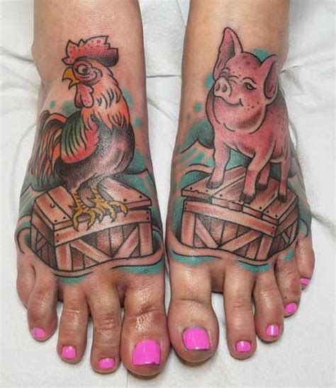 What do you call a chicken crossing the road? Pig And Rooster Foot Tattoo Meaning