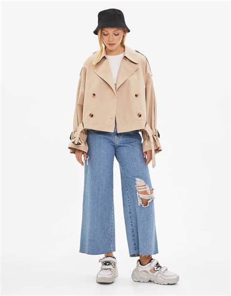 Great savings & free delivery / collection on many items. Short trench coat - Jackets - Bershka Malaysia | Short ...