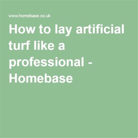 Contact easy turf today and let us help you choose from the best artificial grass in australia. How to lay artificial turf like a professional - Homebase ...