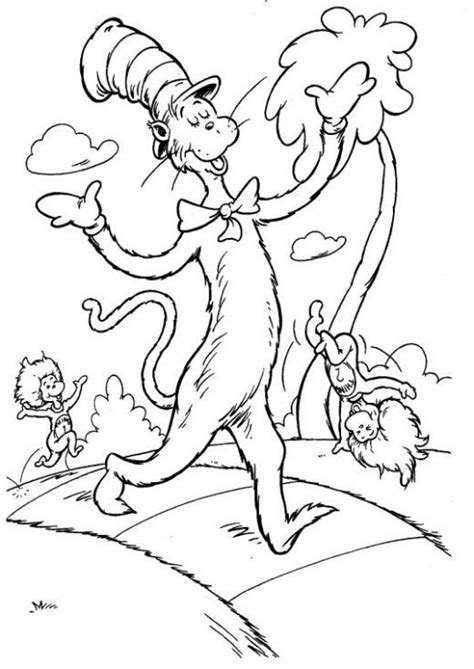 It will be the best сat in the hat, that you colored ever! Cat in the Hat Printable Coloring Pages | Dr seuss ...