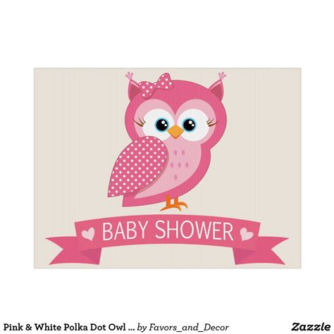 Looking for the best wallpapers? Pink & White Polka Dot Owl Baby Shower Yard Sign | Zazzle ...