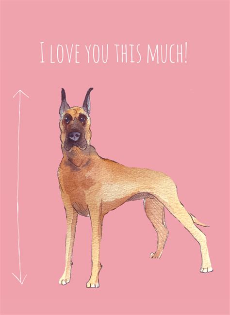 Maybe you would like to learn more about one of these? I Love You Great Dane Card by Jo Scott Art | Cardly