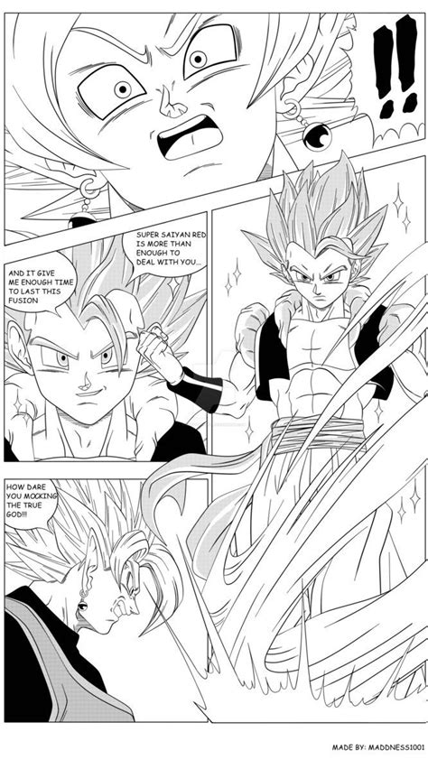 Very unusual boy, i must say. Super Saiyan Red (god) Gogeta Manga Panel by maddness1001 ...