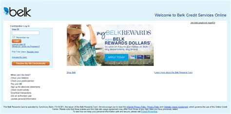 Belk rewards card electronic statements: Belk Credit Card Login - CreditCardMenu.com
