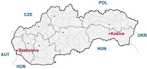 Slowakije kaart/map met alle dorpen en steden op een landkaart met mogelijkheid om in of uit te zoomen. Kosice Slowakije kaart - Kaart van kosice Slowakije (Oost ...