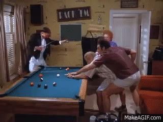 Watch the full video | create gif from this video. Seinfeld-Kramer and Frank Costanza play pool on Make a GIF