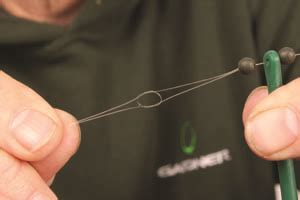 Start with forming a loop in the line with the two ends coming back parallel to each other. 9. Tie a loop knot in the end of your hooklink and attach ...