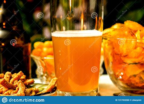 Maybe you would like to learn more about one of these? Beautiful Evening Composition With Beer And Snacks Stock ...